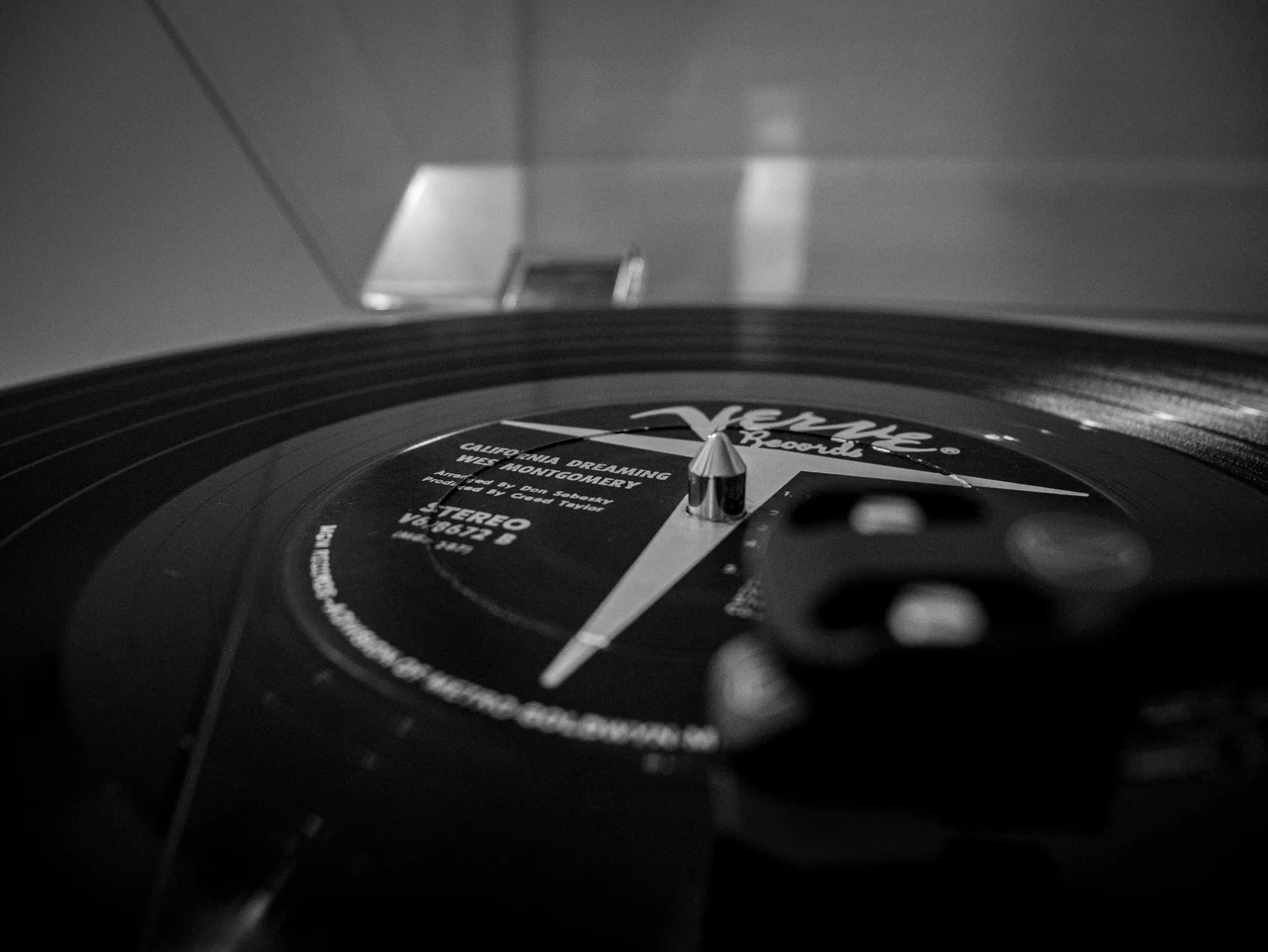 A record on the turntable