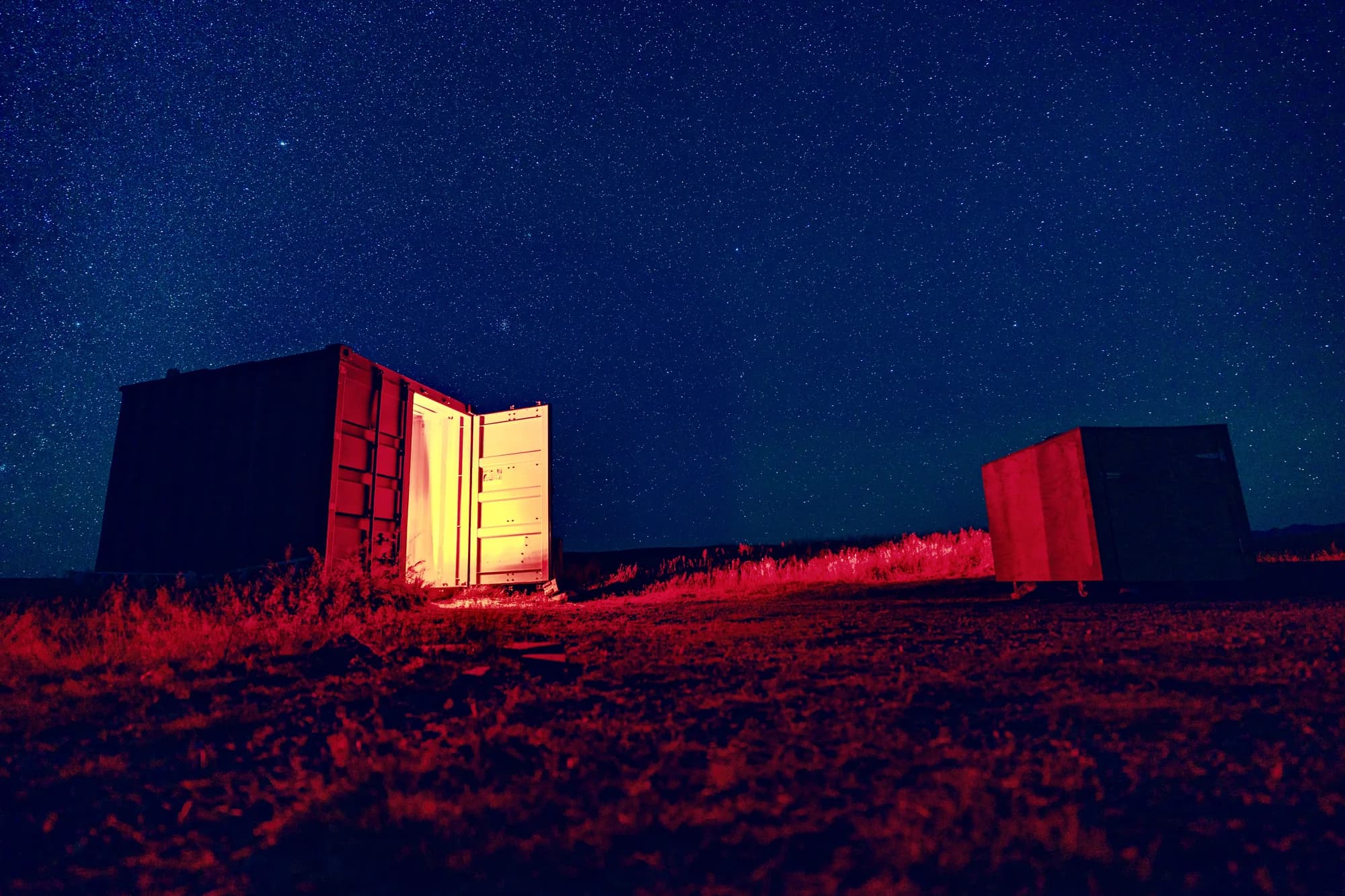 Shipping containers under the stars